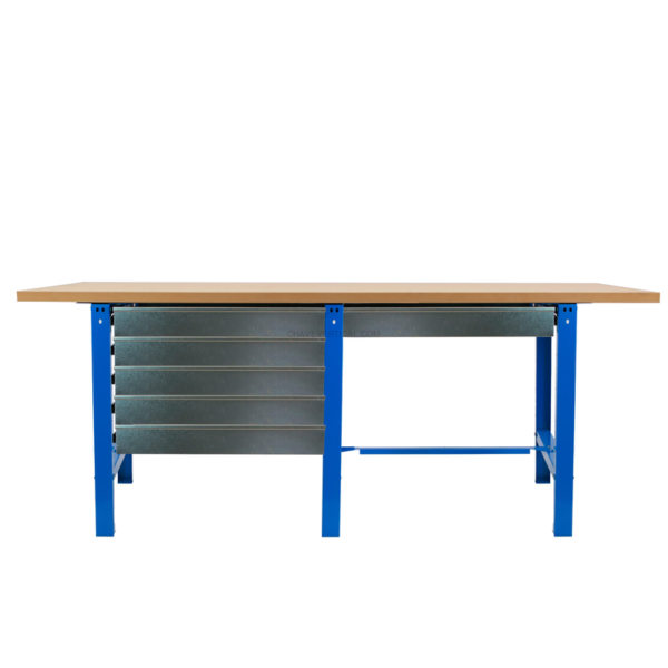 Bancada de Trabalho SIMONWORK BT6 MDF TANDEM 6BOX 2100 AZUL/Madeira - 865 x 2100 x 750 mm