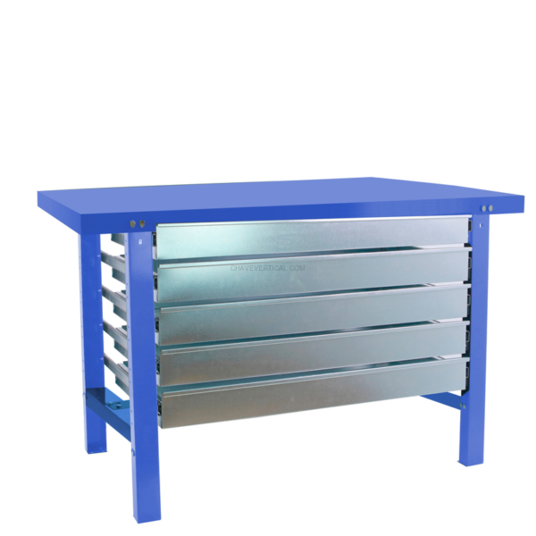 Bancada de Trabalho SIMONWORK BT6 METAL 5BOX 1500X735 AZUL - 830 x 1500 x 730 mm