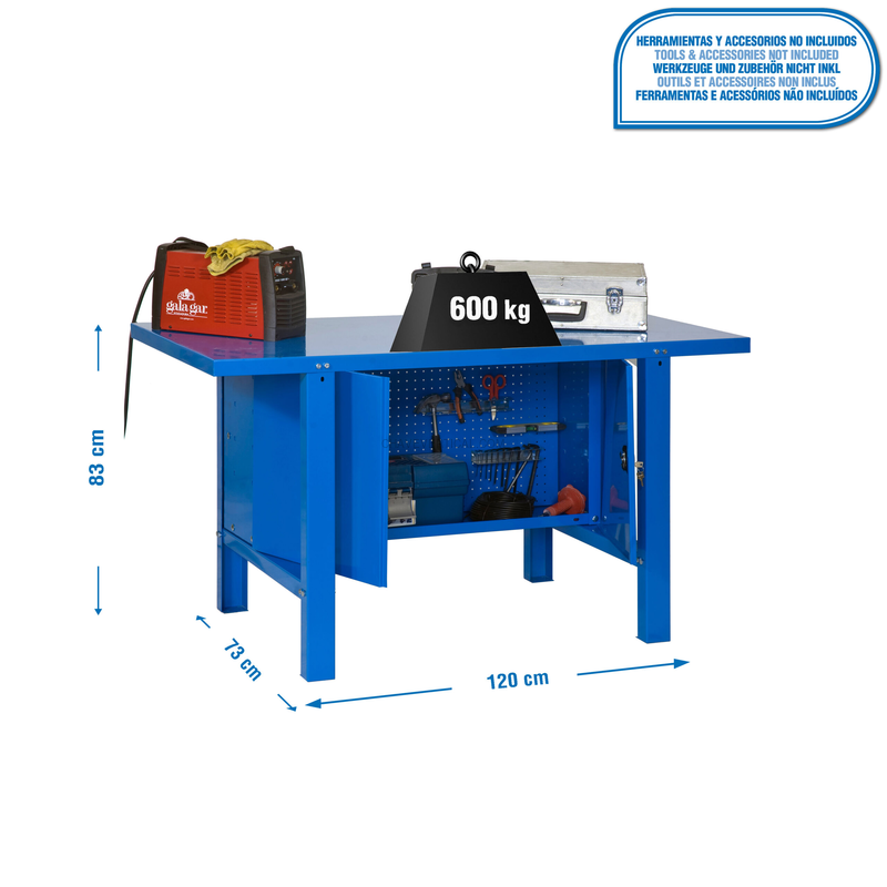 Bancada de Trabalho SIMONWORK BT6 METAL CABINET 1200 AZUL - 830 x 1200 x 730 mm