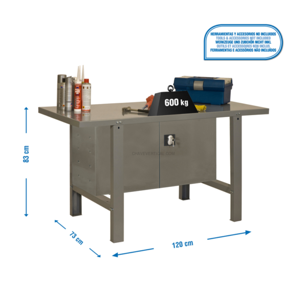 Bancada de Trabalho SIMONWORK BT6 METAL CABINET 1200 Cinzento - 830 x 1200 x 730 mm