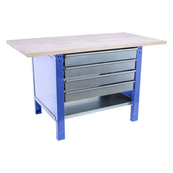 Bancada de Trabalho SIMONWORK BT6 PRO LAMINATE 4BOX 1500 AZUL/HAYA - 865 x 1500 x 750 mm