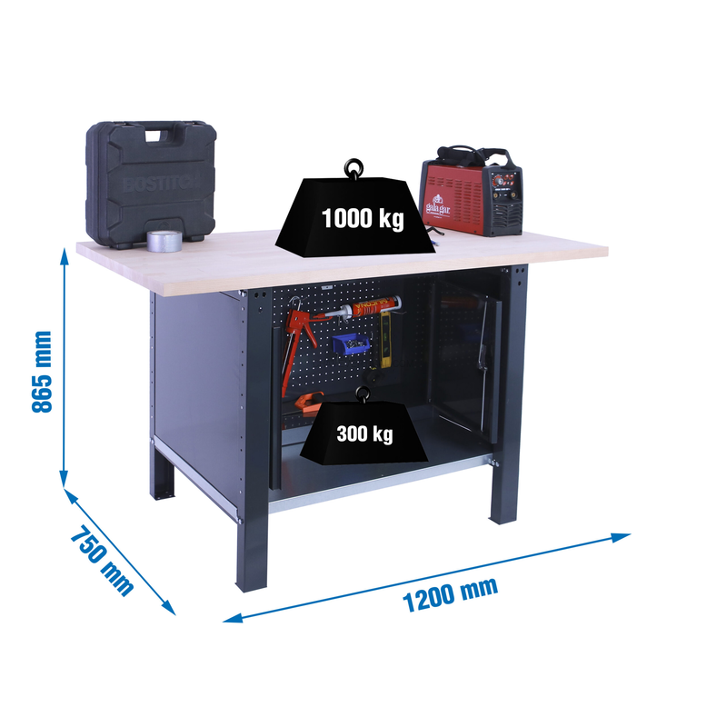 Bancada de Trabalho SIMONWORK BT6 PRO LAMINATE CABINET 1200 Antracite/ - 865 x 1200 x 750 mm