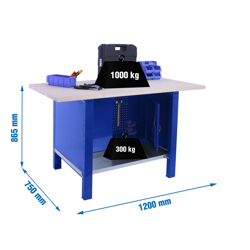 Bancada de Trabalho SIMONWORK BT6 PRO LAMINATE CABINET 1200 AZUL/HAYA - 865 x 1200 x 750 mm