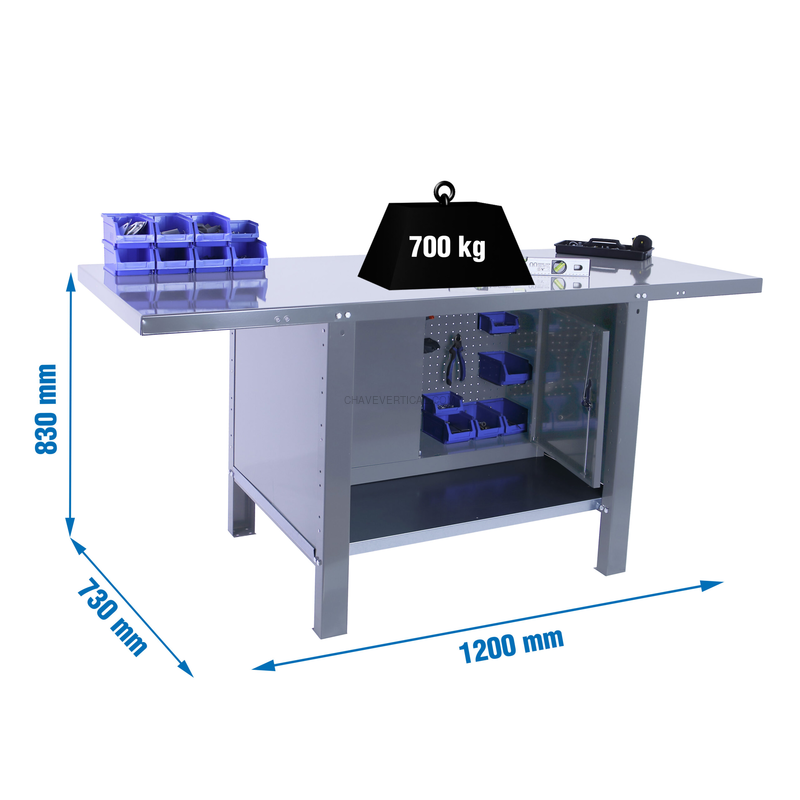 Bancada de Trabalho SIMONWORK BT6 PRO METAL CABINET 1200 Cinzento - 830 x 1200 x 730 mm