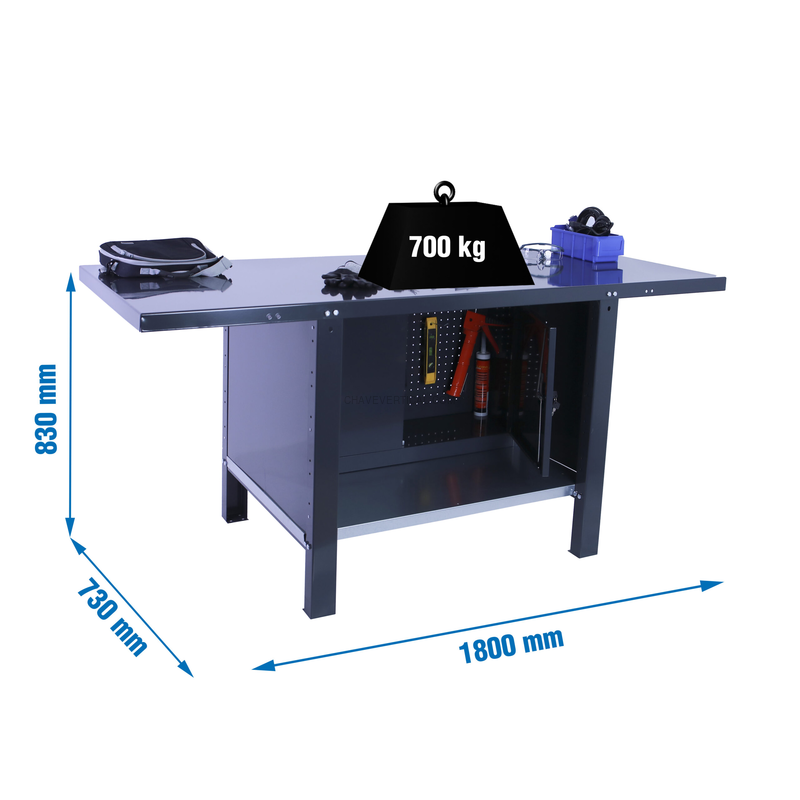 Bancada de Trabalho SIMONWORK BT6 PRO METAL CABINET 1800 Antracite - 830 x 1800 x 730 mm