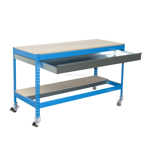 Bancada de Trabalho SIMONWORK Móvel BT0 BOX 1500 AZUL/Madeira - 917 x 1510 x 760 mm