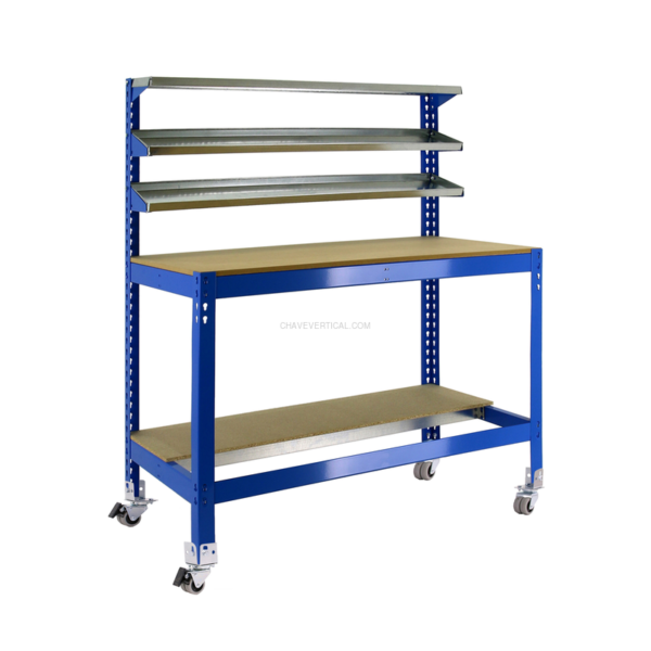 Bancada de Trabalho SIMONWORK Móvel BT1 1200 AZUL/Madeira - 1520 x 1210 x 610 mm