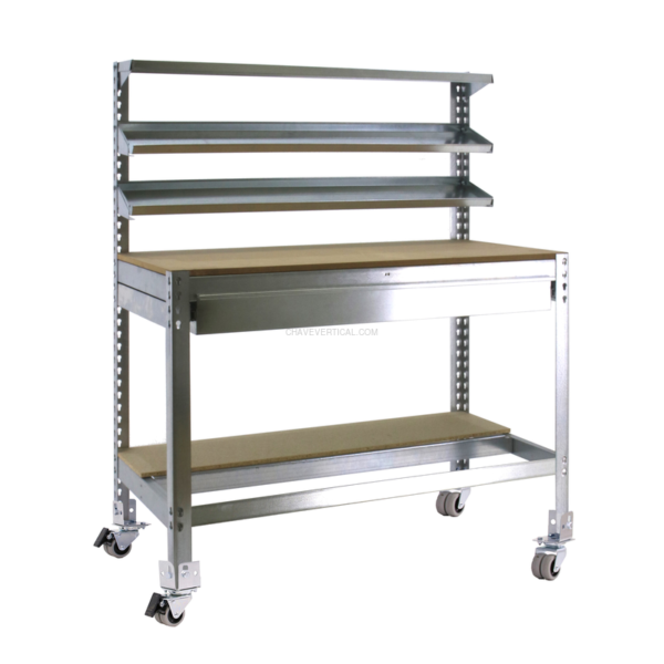 Bancada de Trabalho SIMONWORK Móvel BT1 BOX 1500 Galvanizado/Madeira - 1520 x 1510 x 760 mm