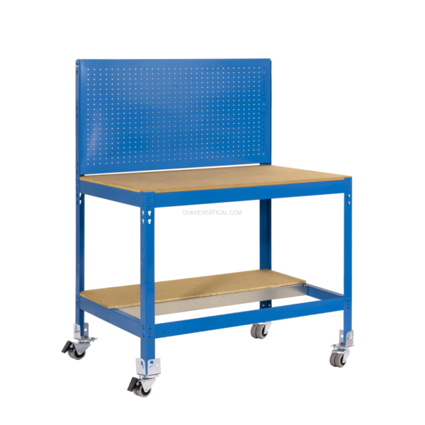Bancada de Trabalho SIMONWORK Móvel BT2 1200 AZUL/Madeira - 1520 x 1210 x 610 mm