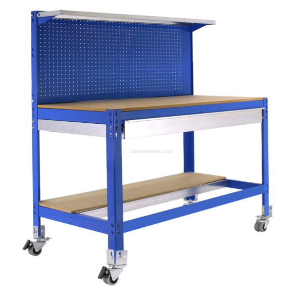 Bancada de Trabalho SIMONWORK Móvel BT3 BOX 1200 AZUL/Madeira - 1520 x 1210 x 610 mm
