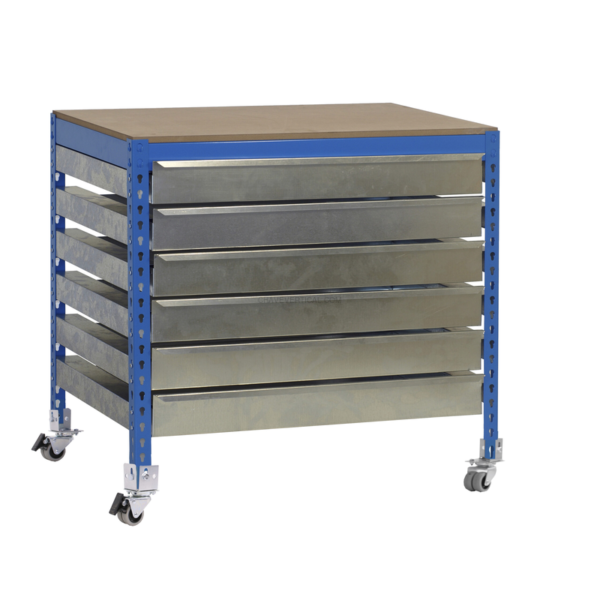 Bancada de Trabalho SIMONWORK Móvel BT5 BOX6 1500 AZUL/Madeira - 917 x 1510 x 760 mm