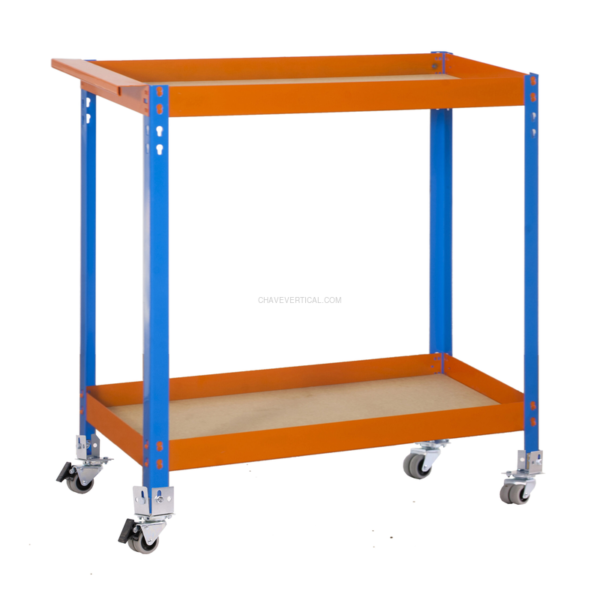 Bancada de Trabalho SIMONWORK WAGON 2/400 Aglomerado AZUL/Laranja/Madeira - 1030 x 900 x 400 mm