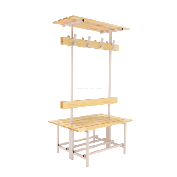 Banco de Vestiário SIMONBENCH Desmontado Duplo Com Prateleira 12/1500 - 1800 x 1500 x 670 mm