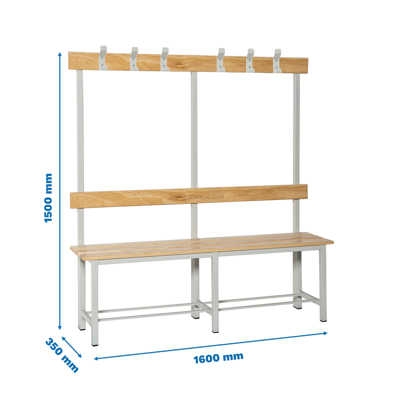 Banco de Vestiário SIMONBENCH Desmontado SIMPLE Sem Prateleira 6/1500 - 1500 x 1600 x 350 mm