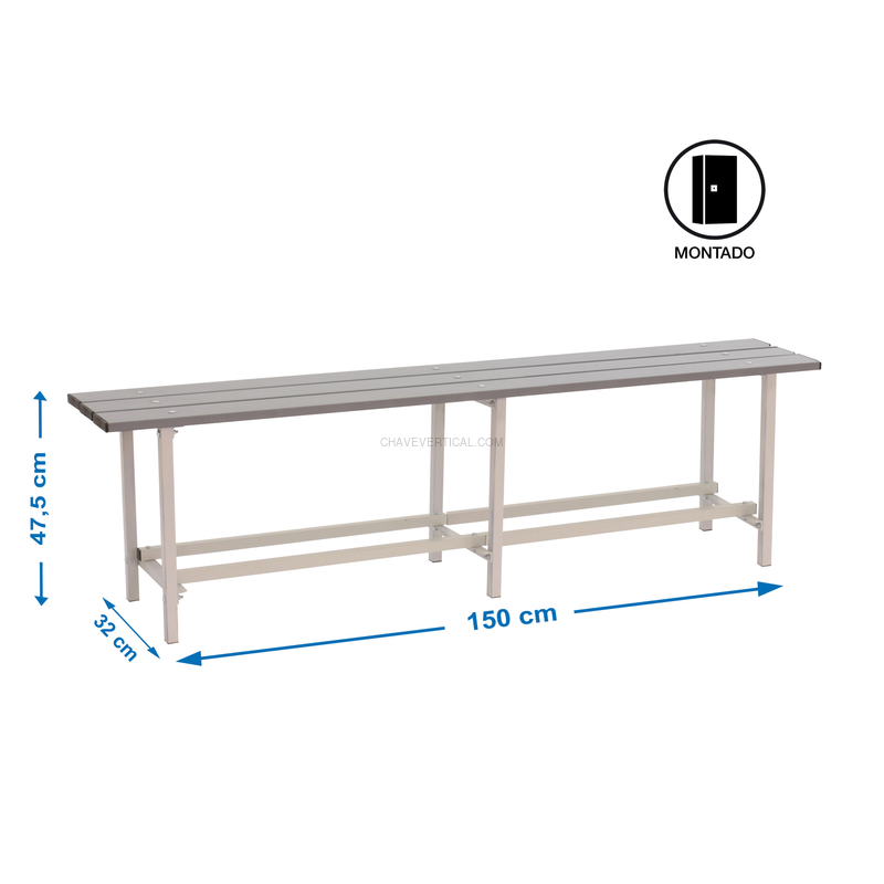 Banco de Vestiário SIMONBENCH MONTADO METAL 1500 mm - 475 x 1500 x 320 mm