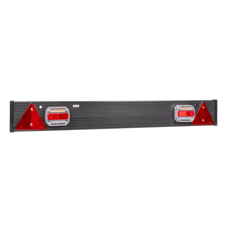 Barra de Sinalização para Reboque de 1.100X140mm com 2 Sinalizadores LED e 2 Triângulos Refletores JBM