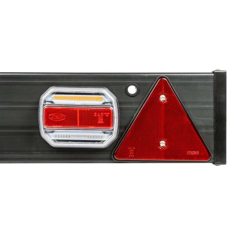 Barra de Sinalização para Reboque de 1.100X140mm com 2 Sinalizadores LED e 2 Triângulos Refletores JBM