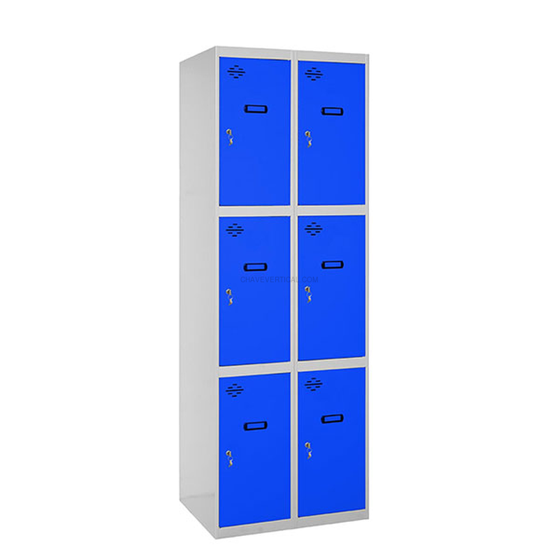 Cacifo Metálico SIMONLOCKER Desmontado 3 PUERTAS 2/6 300 (600) Cinzento/Azul - 1800 x 600 x 500 mm