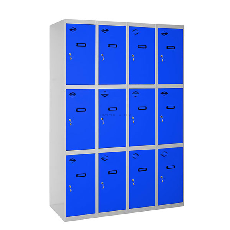 Cacifo Metálico SIMONLOCKER Desmontado 3 PUERTAS 4/12 300 (1200) Cinzento/Azul - 1800 x 1200 x 500 mm