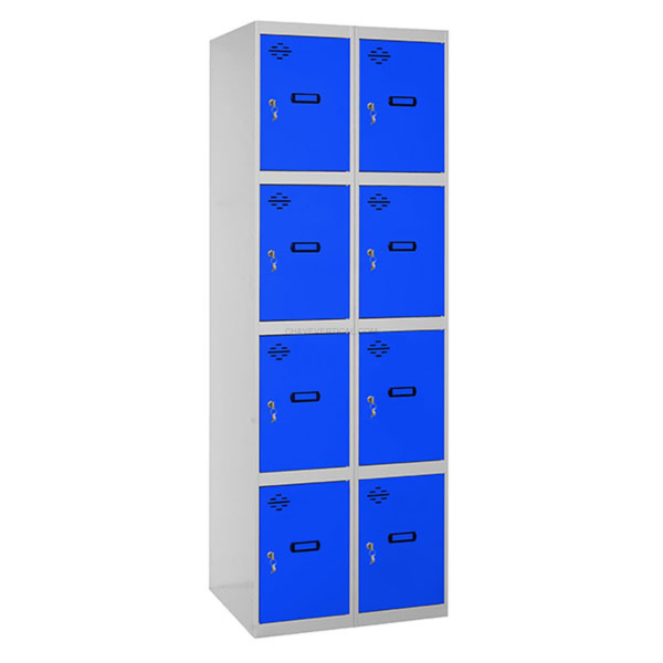 Cacifo Metálico SIMONLOCKER Desmontado 4 PUERTAS 2/8 400 (800) Cinzento/Azul - 1800 x 800 x 500 mm