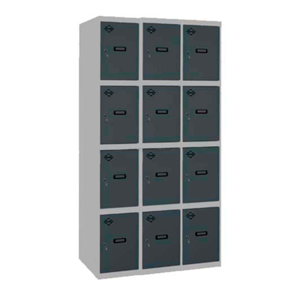 Cacifo Metálico SIMONLOCKER Desmontado 4 PUERTAS 3/12 400 (1200) Cinzento/AN - 1800 x 1200 x 500 mm