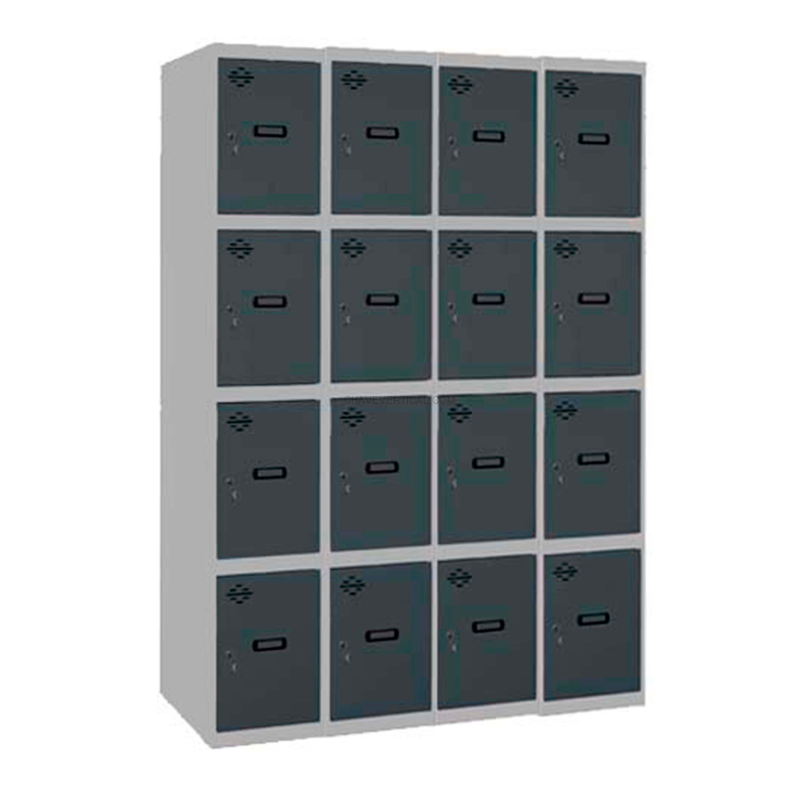 Cacifo Metálico SIMONLOCKER Desmontado 4 PUERTAS 4/16 300 (1200) Cinzento/AN - 1800 x 1200 x 500 mm