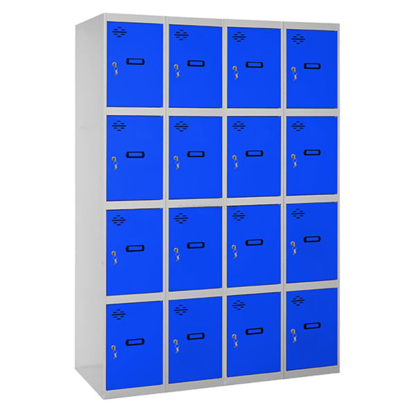 Cacifo Metálico SIMONLOCKER Desmontado 4 PUERTAS 4/16 300 (1200) Cinzento/Azul - 1800 x 1200 x 500 mm