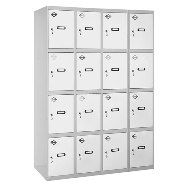 Cacifo Metálico SIMONLOCKER Desmontado 4 PUERTAS 4/16 300 (1200) Cinzento/Branco - 1800 x 1200 x 500 mm