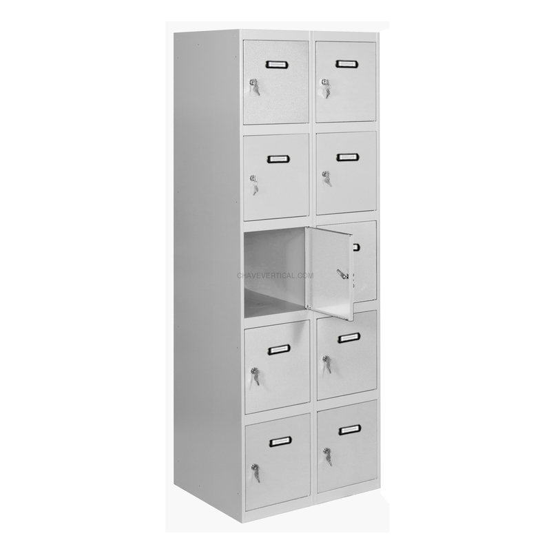 Cacifo Metálico SIMONLOCKER Desmontado 5 PUERTAS 2/10 300 (600) Cinzento - 1800 x 600 x 500 mm
