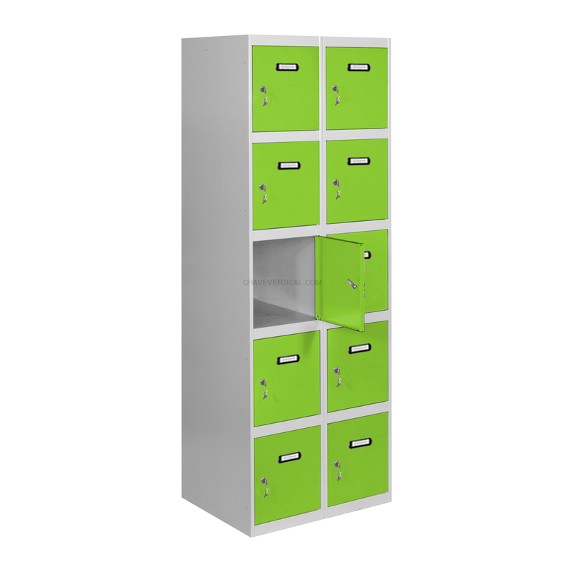 Cacifo Metálico SIMONLOCKER Desmontado 5 PUERTAS 2/10 300 (600) Cinzento/VE - 1800 x 600 x 500 mm