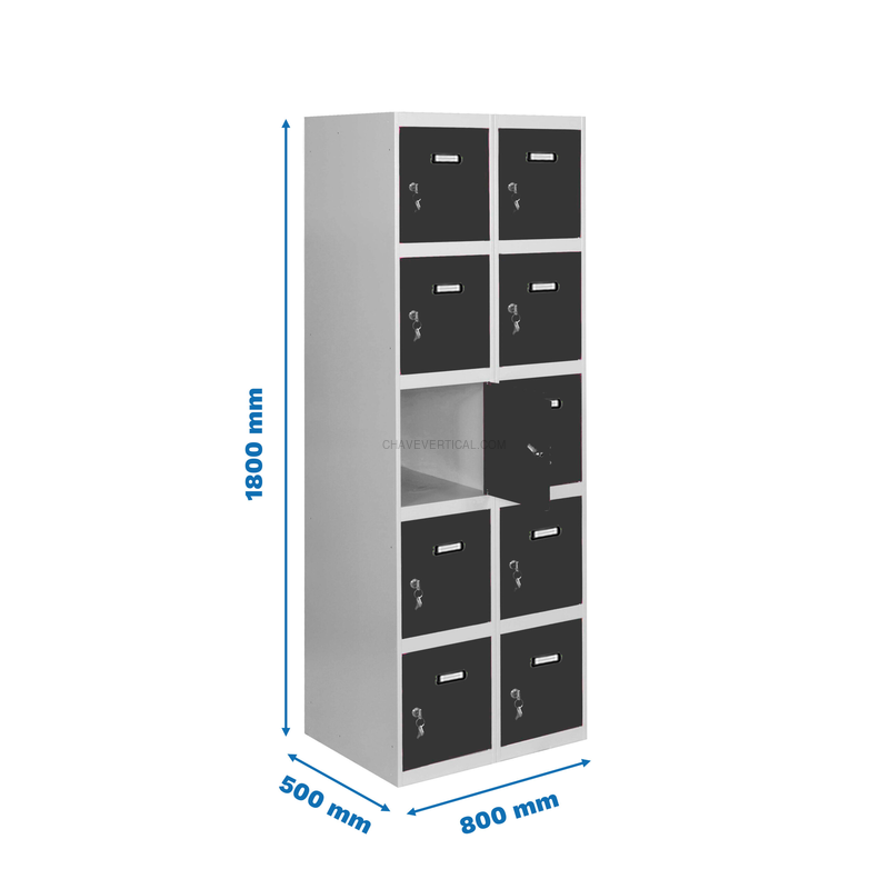 Cacifo Metálico SIMONLOCKER Desmontado 5 PUERTAS 2/10 400 (800) Cinzento/AN - 1800 x 800 x 500 mm