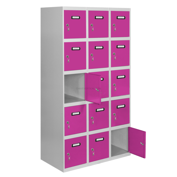 Cacifo Metálico SIMONLOCKER Desmontado 5 PUERTAS 3/15 400 (1200) Cinzento/RS - 1800 x 1200 x 500 mm