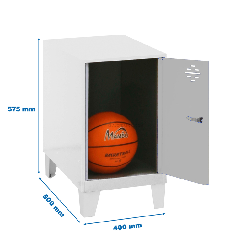 Cacifo Metálico SIMONLOCKER Desmontado MINI 475X400X500 + Pés BLA/Cinzento - 575 x 400 x 500 mm