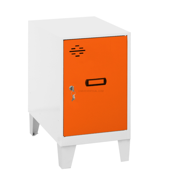 Cacifo Metálico SIMONLOCKER Desmontado MINI 475X400X500 + Pés BLA/Laranja - 575 x 400 x 500 mm