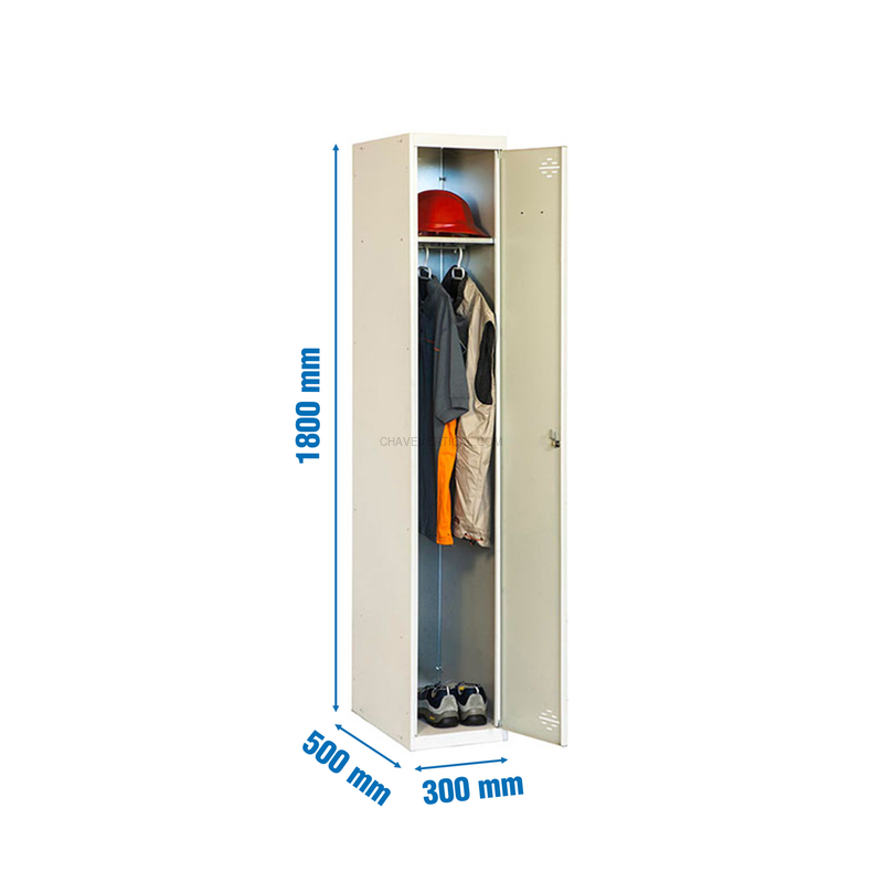 Cacifo Metálico SIMONLOCKER DIY Individual 1/1 300 Inicial Cinzento - 1800 x 300 x 500 mm
