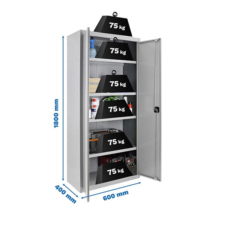 Cacifo Metálico SIMONLOCKER DIY MULTIUSO 180X60X40 2/4 Cinzento - 1800 x 600 x 400 mm