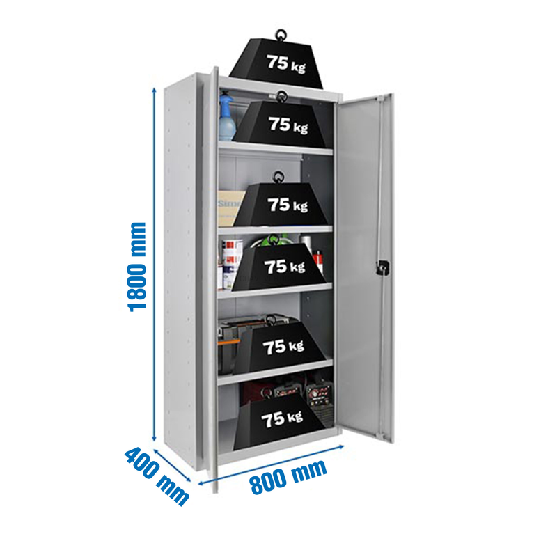 Cacifo Metálico SIMONLOCKER DIY MULTIUSO 180X80X40 2/4 Cinzento - 1800 x 800 x 400 mm