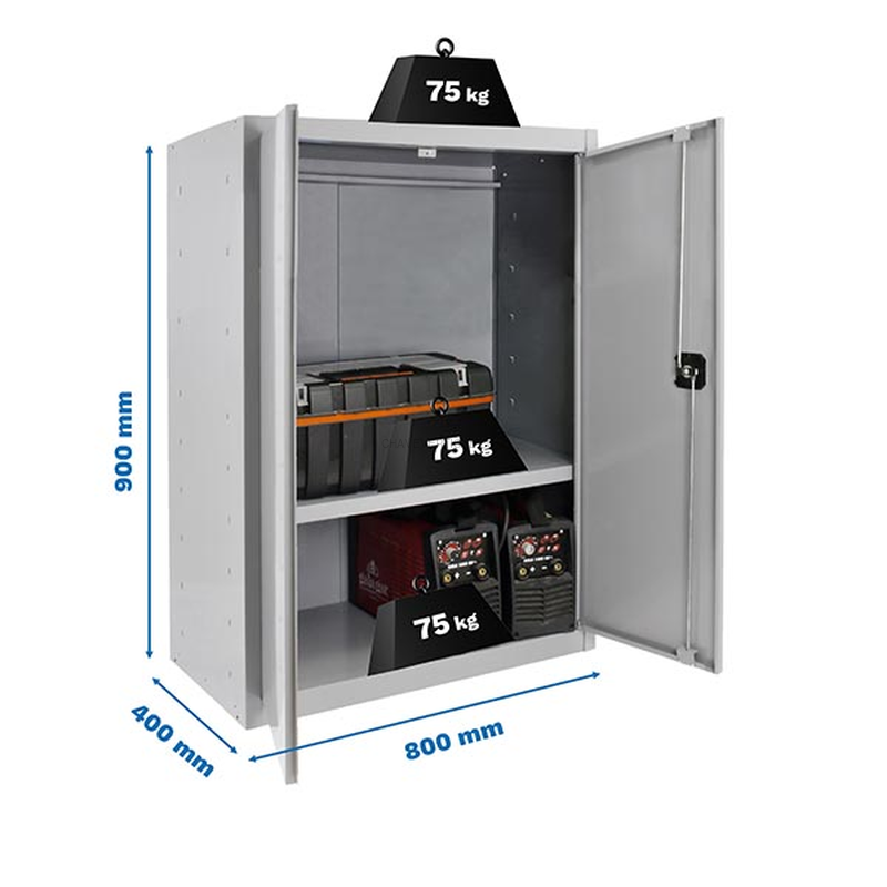 Cacifo Metálico SIMONLOCKER DIY MULTIUSO 90X80X40 2/1 Cinzento - 900 x 800 x 400 mm