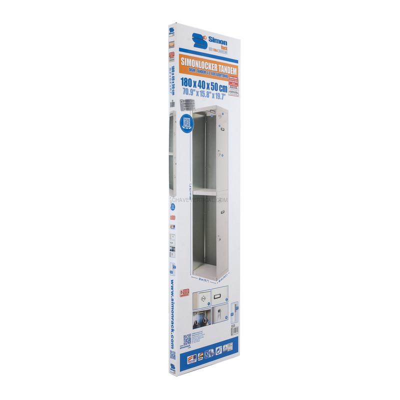 Cacifo Metálico SIMONLOCKER DIY TANDEM 1/2 400 ADDITIONAL Cinzento - 1800 x 400 x 500 mm
