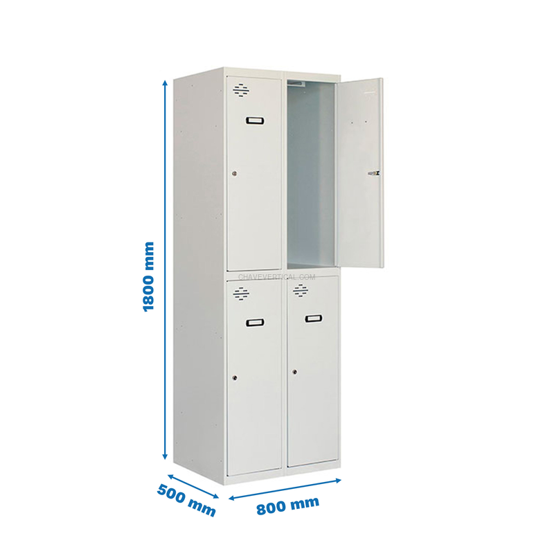 Cacifo Metálico SIMONLOCKER DIY TANDEM 2/4 400 (800) Cinzento - 1800 x 800 x 500 mm