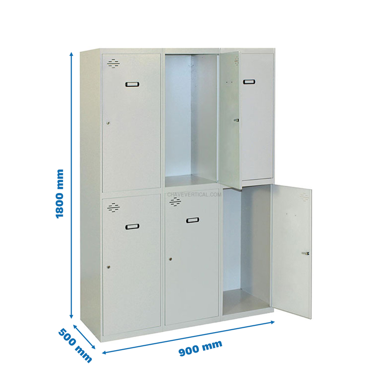Cacifo Metálico SIMONLOCKER DIY TANDEM 3/6 300 (900) Cinzento - 1800 x 900 x 500 mm
