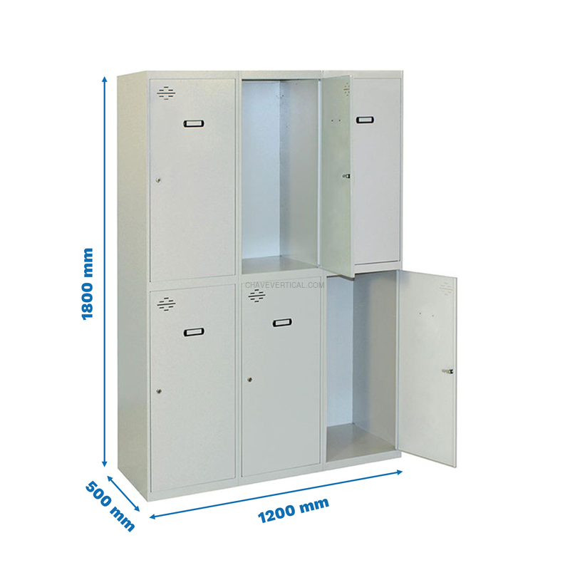 Cacifo Metálico SIMONLOCKER DIY TANDEM 3/6 400 (1200) Cinzento - 1800 x 1200 x 500 mm