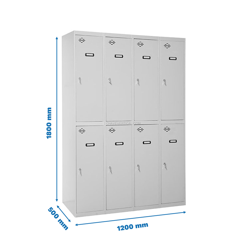 Cacifo Metálico SIMONLOCKER DIY TANDEM 4/8 300 (1200) Cinzento - 1800 x 1200 x 500 mm