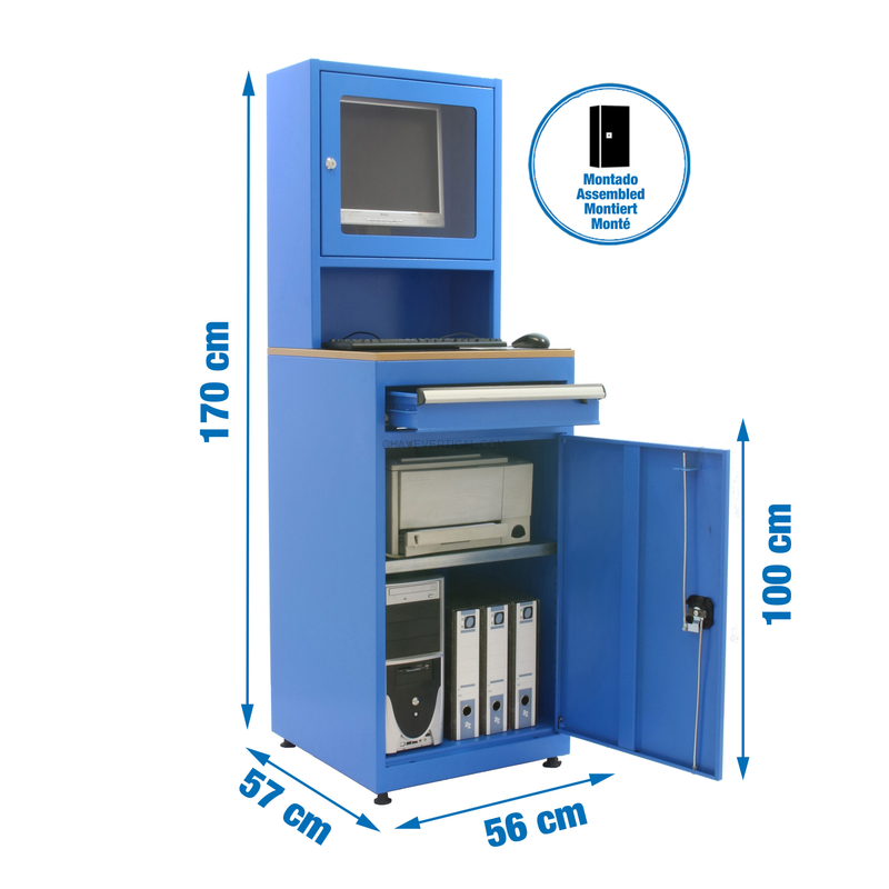 Armário Metálico SIMON RACK Simonlocker Montado Computer 1700x560x570 mm Azul 1 Porta