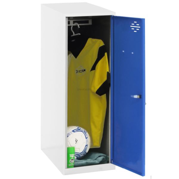 Cacifo Metálico SIMONLOCKER Montado Individual MINI 915X300X500 mm Branco/Azul