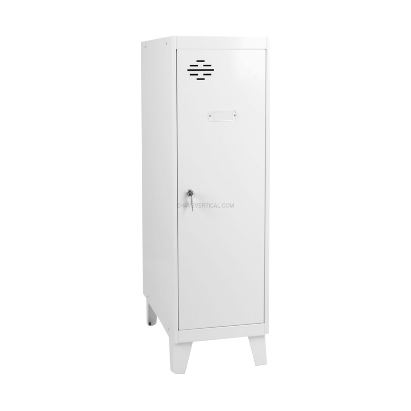 Cacifo Metálico SIMONLOCKER Montado Individual MINI 915X300X500 + Pés Branco/Branco - 1015 x 300 x 500 mm