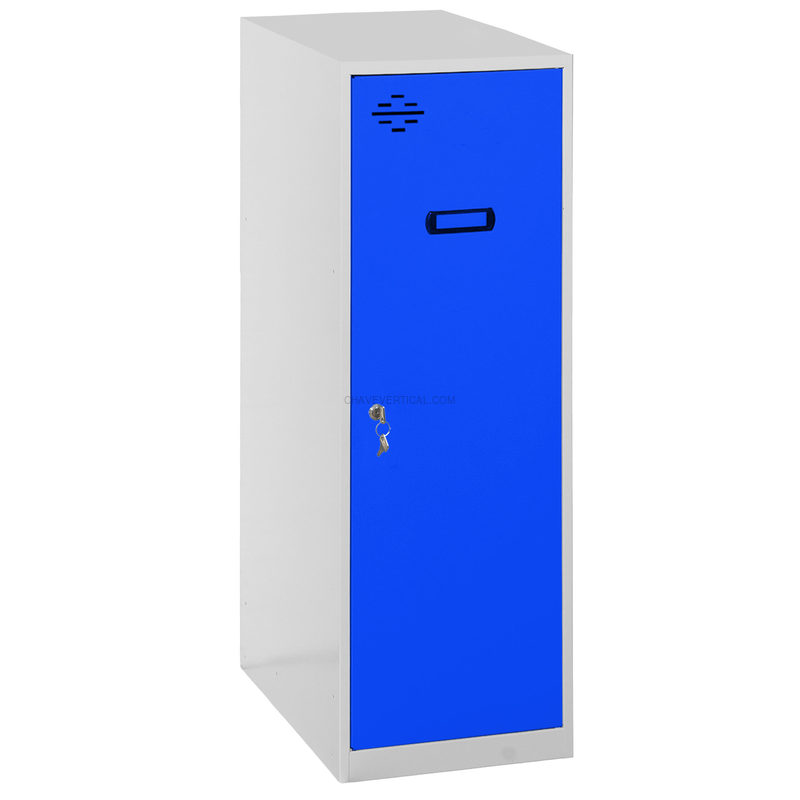 Cacifo Metálico SIMONLOCKER Montado Individual MINI 915X400X500 mm Cinzento/Azul