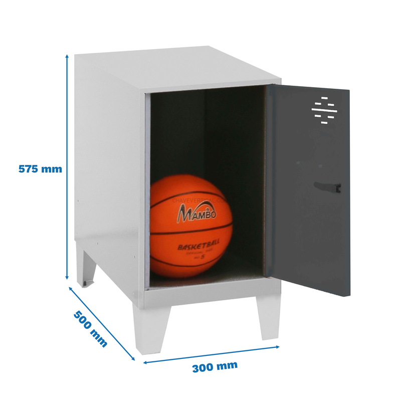Cacifo Metálico SIMONLOCKER Montado MINI 475X300X500 + Pés Cinzento/ANT - 575 x 300 x 500 mm