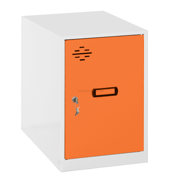 Cacifo Metálico SIMONLOCKER Montado MINI 475X400X500 mm BLA/Laranja