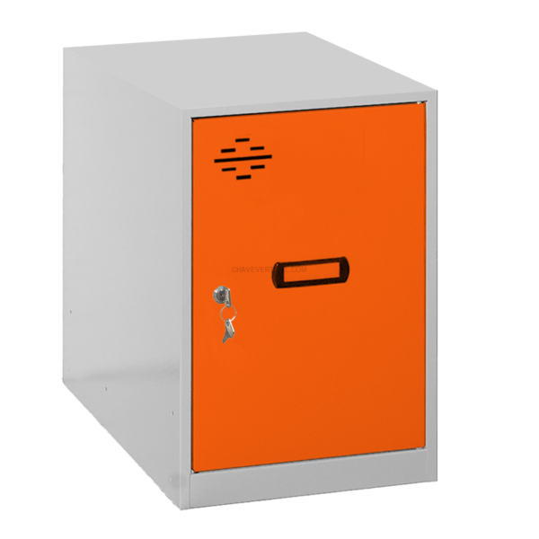 Cacifo Metálico SIMONLOCKER Montado MINI 475X400X500 mm Cinzento/Laranja
